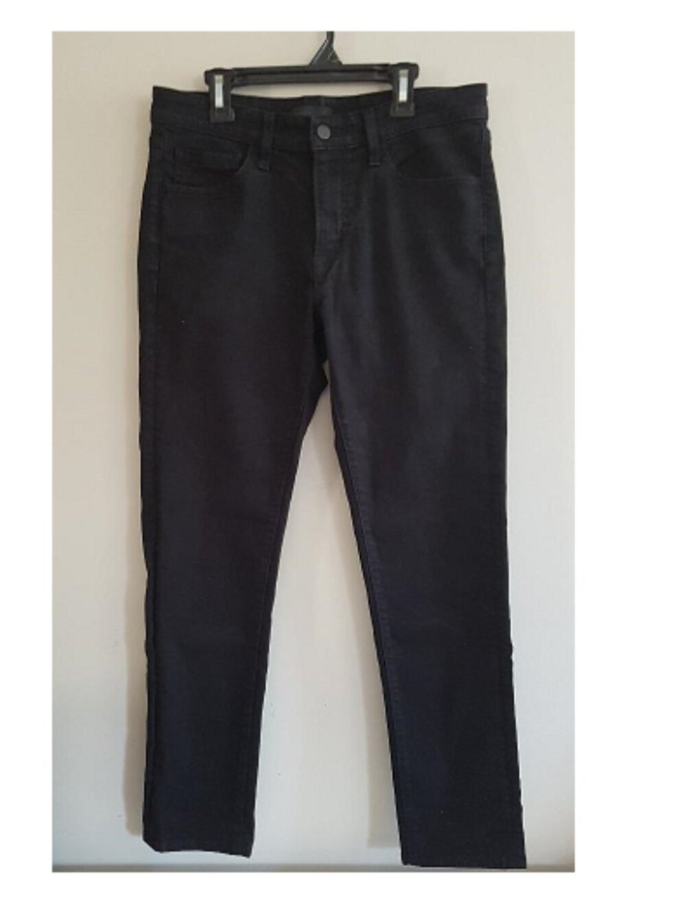 Uniqlo Jeans Womens 30x34* Slim Straight Mid-Rise Black Stretch Denim